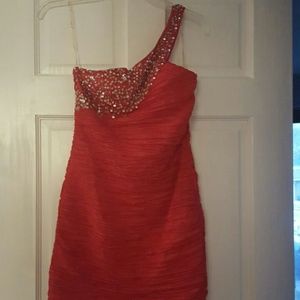 Bright red party dress